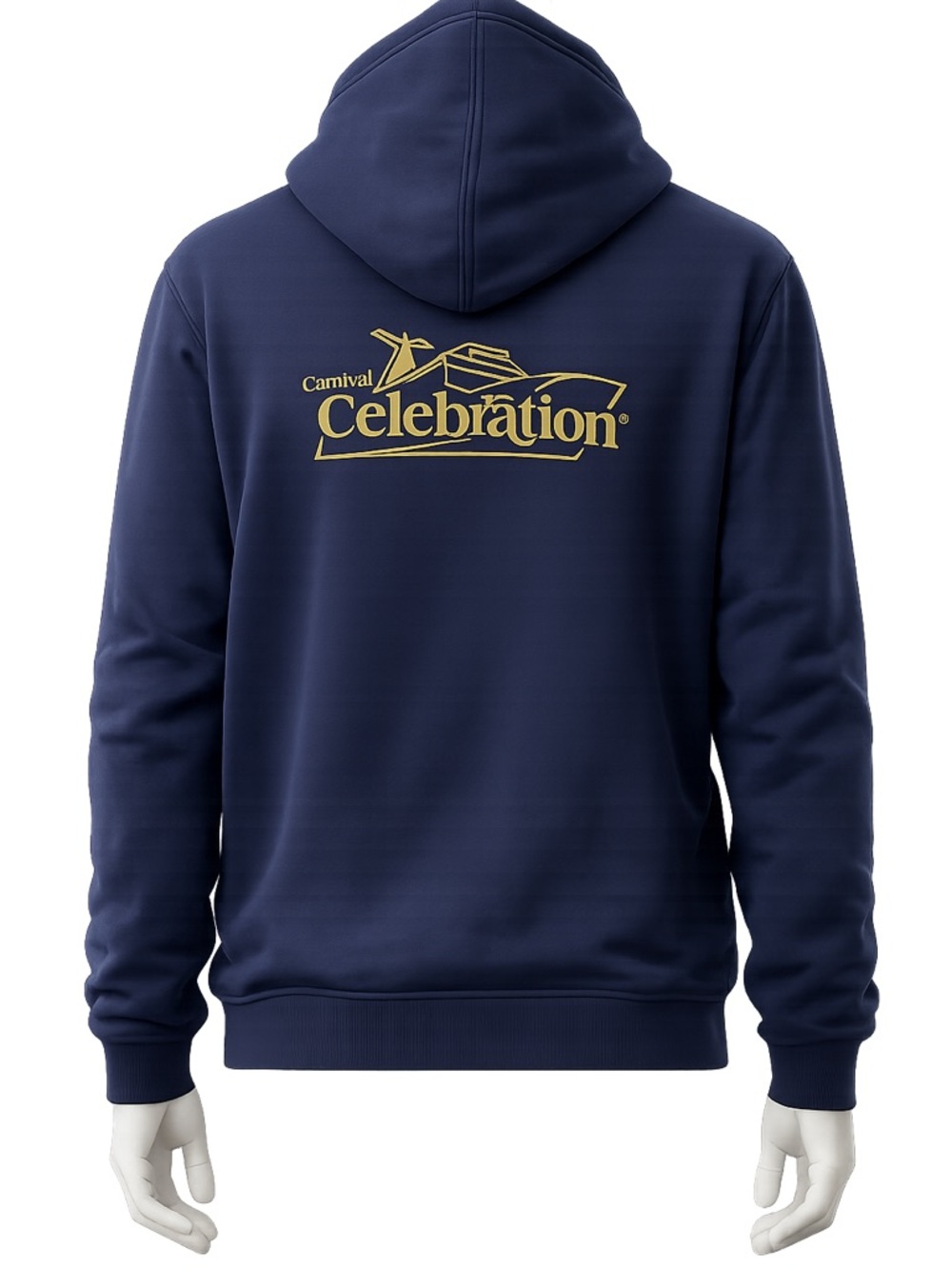 Carnival Celebration Inaugural Cruise Navy Zip-Up Hoodie Jacket Gold Logo SZ XL - Picture 2 of 6